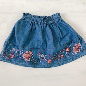 Blue Jean Skirt with flower patterns